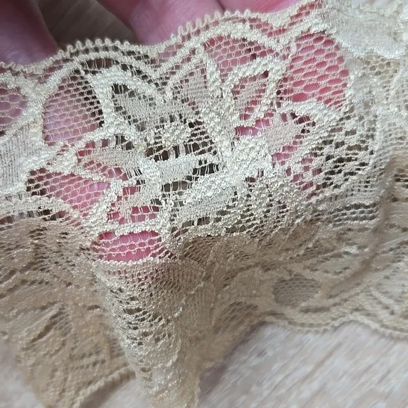 Lace Bowknot Beige Headband Baby Girl Elastic Headwrap Kids Handmade Hairband - Picture 7 of 10